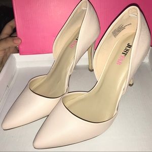 Cream/ very pale pink heel from JustFab